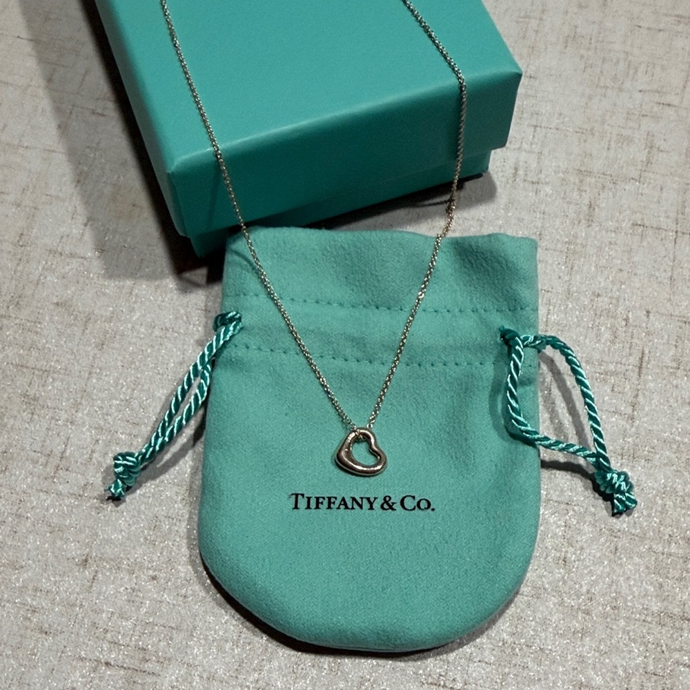 Tiffany & Co. Authentic Silver Open Heart Necklace